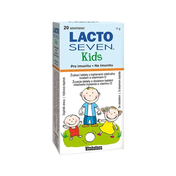 Vitabalans LactoSeven Kids 20 žvýkacích tablet