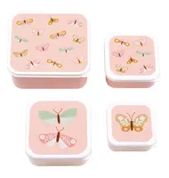 A Little Lovely Company sada čtyř svačinových krabiček - motýlci