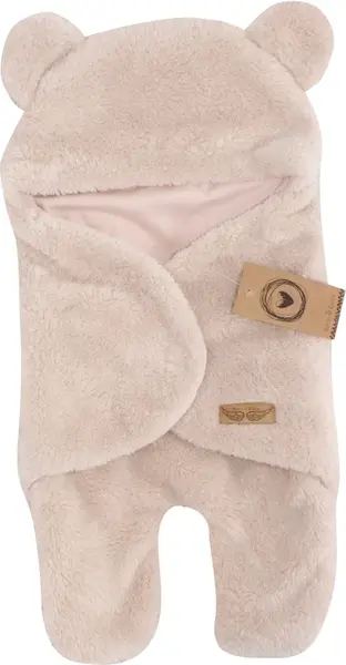Z&Z Chlupáčková zavinovačka s kapucí a nožičkama, Medvídek, pudrově růžová