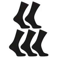 Nedeto 5PACK ponožky vysoké bambusové černé (5PBV01) L
