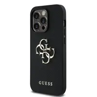 Zadní kryt Guess PU Grained 4G Metal Logo pro Apple iPhone 13 Pro, černá