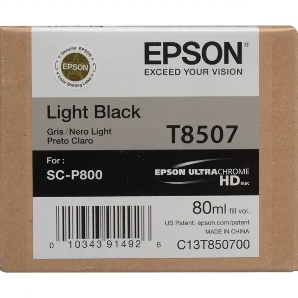 Epson T8507 C13T850700 světle černá (light black) originální cartridge