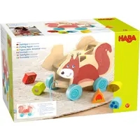 Ťahacia hračka s vkladacími tvarmi - veverička