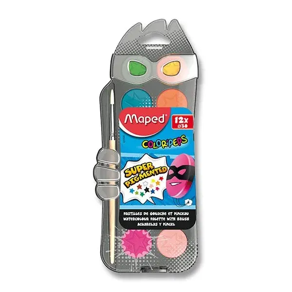 Maped Color’s Peps Vodové farby, s 30 mm, 12 farieb