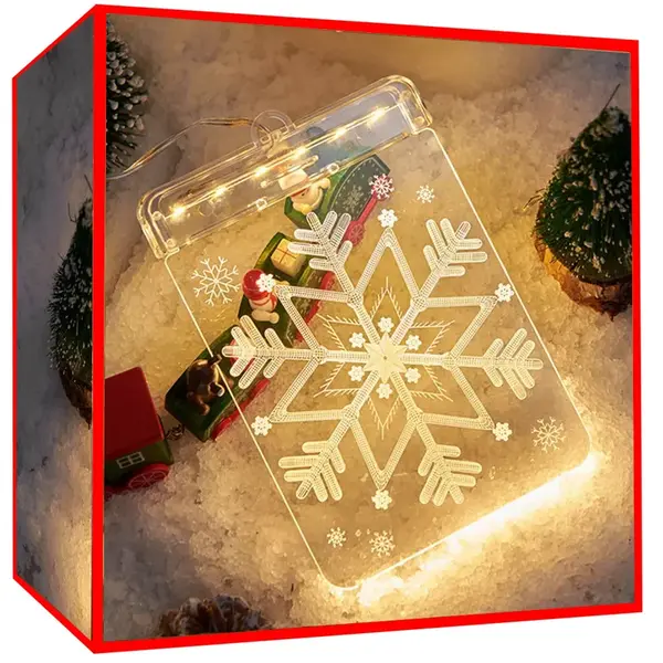 Vianočná 3D LED ozdoba na okno snehová vločka
