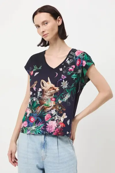 Bavlněné tričko Medicine dámské, zelená barva