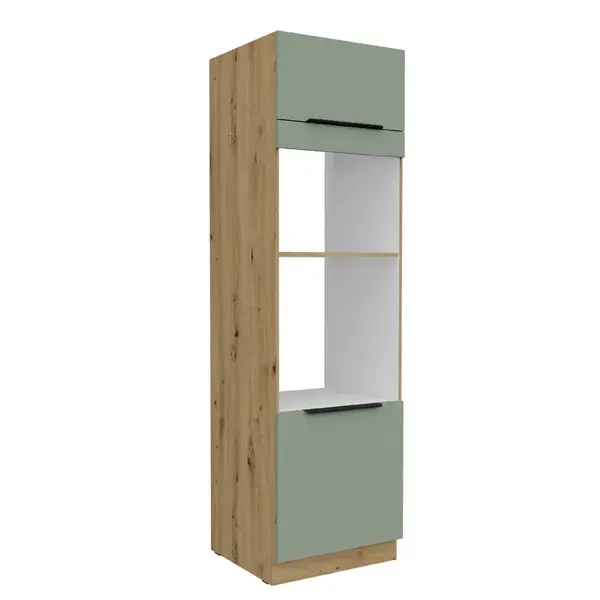 Vysoká skříňka pro vestavnou a mikrovlnou troubu Aria 60 DPM-210 2F Barva korpusu: Bílá, Barva dvířek: GR - Graphite AFM