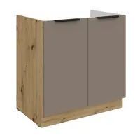 Spodní skříňka pod dřez Aria 80 ZL 1S BB - Premium Box Barva korpusu: Dub artisan, Barva dvířek: TA - Sandgrau AFM