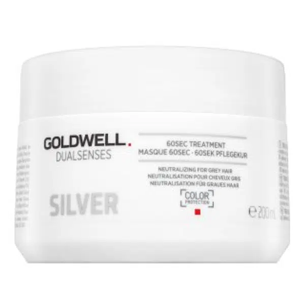 Goldwell Dualsenses Silver 60sec Treatment vyživující maska s barevnými pigmenty pro platinově blond a šedivé vlasy 200 ml