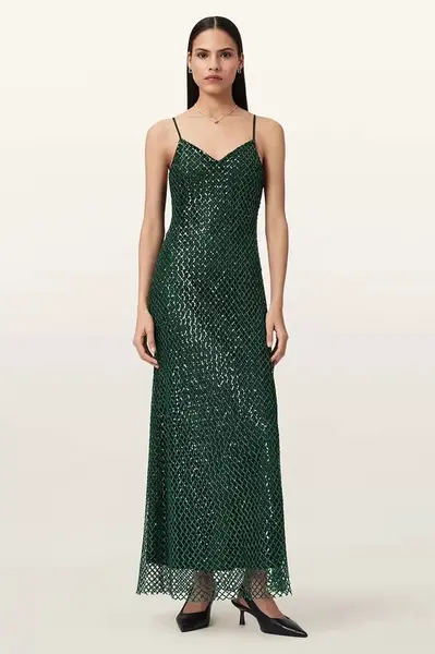 Šaty AllSaints CHANTELLE černá barva, W062DB