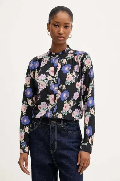 Košile Morgan dámská, černá barva, regular, se stojáčkem, COLIE.F