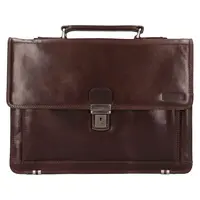 Pánska kožená aktovka Lagen Romel - hnedá