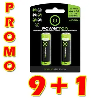 Powerton Nabíjecí Ni-MH baterie AA, 10x2-pack