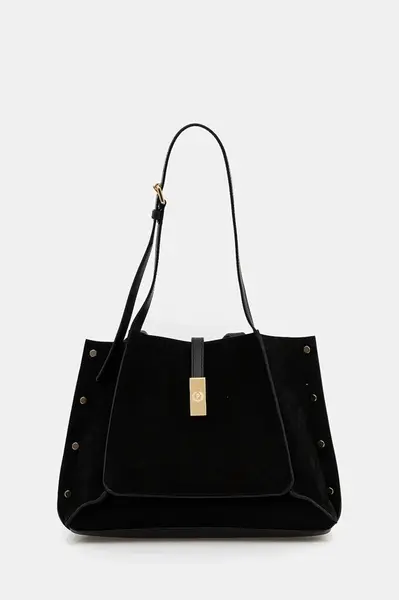 Kožená kabelka Pollini černá barva, PC4416PP0N QI1