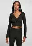 Women's Long Sleeve Cropped Rib Wrapped