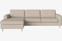 Pohovka Scandinavia 3 místná s lenoškou vlevo, více variant - Bolia Látka: kolekce London | barva - světle béžová, Nožičky: bílý dub 13 cm