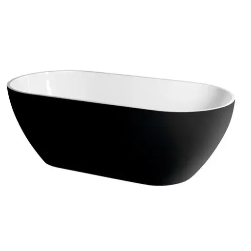 Polysan Reduta voľne stojaca vaňa 171x81x46 cm liaty mramor ľavá aj pravá čierna 72973