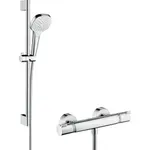 Hansgrohe Raindance Select E sprchový systém na stěnu s termostatickou batériou biela/chróm 27081400