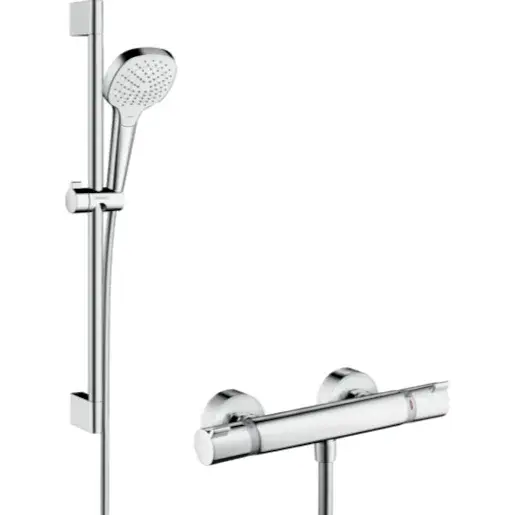 Hansgrohe Raindance Select E sprchový systém na stěnu s termostatickou batériou biela/chróm 27081400
