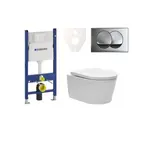 Cenovo zvýhodnený závesný WC set Geberit do ľahkých stien / predstenová montáž + WC SAT Brevis SIKOGES7W71