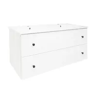 Kúpeľňová skrinka s umývadlom Naturel Forli 120x53x46 cm biela lesk FORLI120BIU