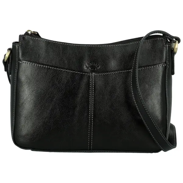 Dámská kožená crossbody kabelka černá - Katana Ristta
