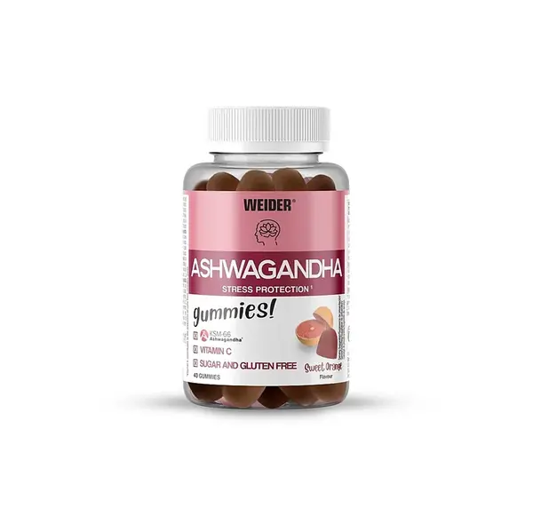 WEIDER Ashwagandha gumové bonbóny s vitamínem C sweet orange 40 kusů