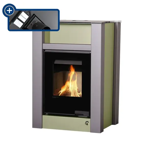 Kachle s výmenníkom AQUAFLAM VARIO LEND 11/5kW olivová, elektronická regulácia FLHSF34-069