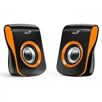 Genius reproduktory SP-Q180, 2.0, 6W, černooranžové, regulace hlasitosti, stolní, 150Hz-20kHz