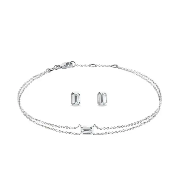 Sada šperkov s emerald diamantmi v bielom zlate KLENOTA