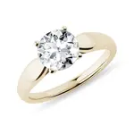 Zásnubný prsteň zo žltého zlata s 1,50 ct diamantom KLENOTA