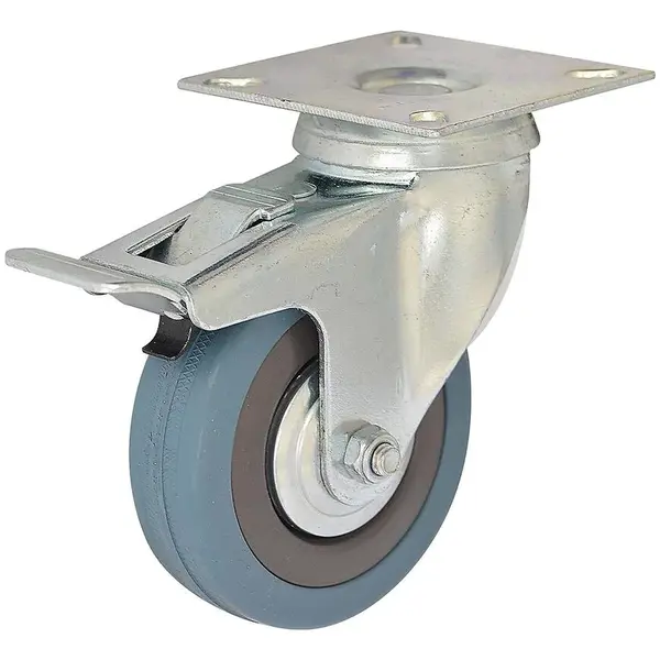 Otočné pojazdné koliesko s brzdou 100 mm/65 kg montážna doska