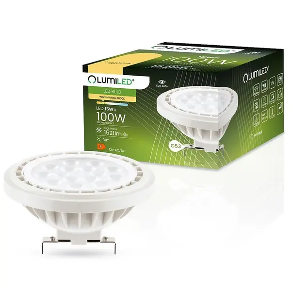 LUMILED LED AR111 AC/DC 12V 15W 3000K G53