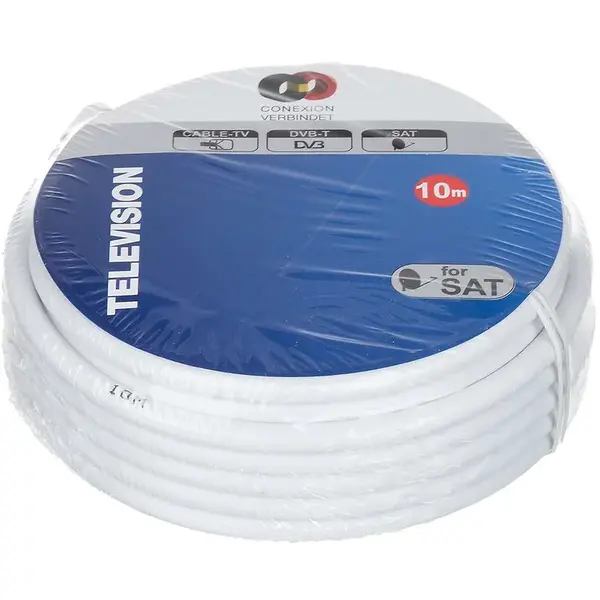 Koaxiální kabel 10m 1,02/7mm bílý