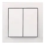 Vypínač dvojitý Cubus bilý 28501