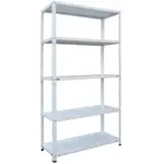 Kovový regál bílý 178x90x30 cm – 5 polic/80 kg