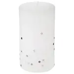 Svieca trblietky biela L12x7cm 129848bl