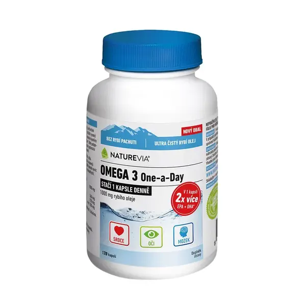 NatureVia Omega 3 One a Day 120 kapslí