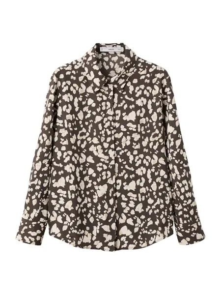 MANGO Blúzka  béžová / hnedá / šedobiela