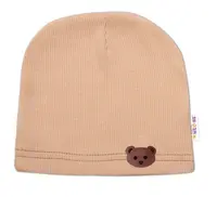 Baby Nellys Žebrovaná čepice Medvídek - béžová vel.  92/98