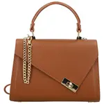 Dámska kožená kabelka do ruky koňaková - Delami Vera Pelle Melania