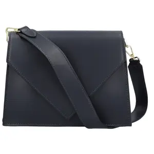 Dámská kožená kabelka na rameno tmavě modrá - Delami Charlien