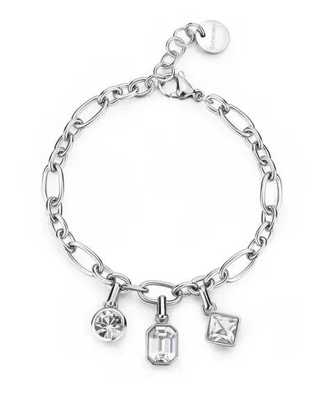 Brosway Třpytivý ocelový náramek s přívěsky Symphonia BYM191