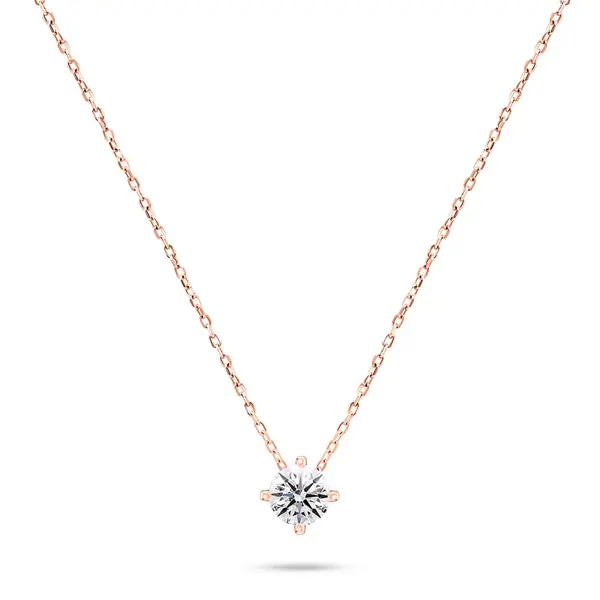 Brilio Silver Minimalistický bronzový náhrdelník se zirkonem NCL73R