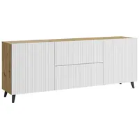 Livetastic NÍZKÁ KOMODA, bílá, dub artisan, 180/69,4/39 cm