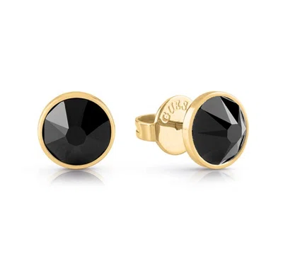 Guess Pozlacené náušnice s černými zirkony Frontiers JUME01343JWYGBKT/U