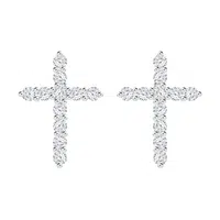 Preciosa Designové stříbrné náušnice Tender Cross s kubickou zirkonií Preciosa 5333 00