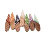 Opaque Resin and Walnut Wood Pendants