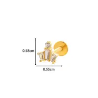 Titanium Alloy Micro Pave Cubic Zirconia Cartilage Earrings