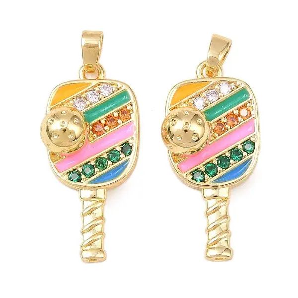 Brass Micro Pave Cubic Zirconia Pendants